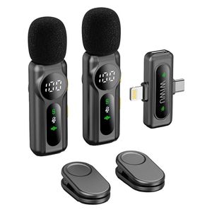 ميكروفون لاسلكي ويو - عازل للضوضاء ANC - بطارية 6 ساعات - مدى 30 متر - أسود