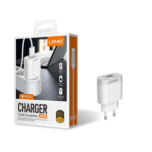  LDNIO A303Q Wall Charger - Single USB Port - 18W - White 