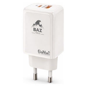  BAZ BA143 -  Wall Charger -50W - 2 Ports - Black 