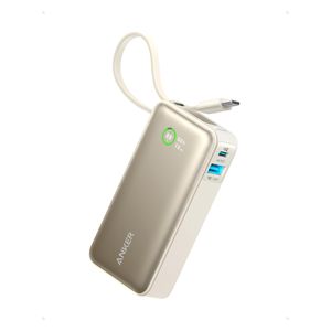  شاحن محمول انكر - A1259H21 - بطارية بحجم 10000 مللي امبير - بقوة 30 واط - مع كيبل يو إس بي نوع سي مدمج - ذهبي 