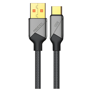  كابل ريسي - USB-A إلى USB-C - أسود بقدرة 100 واط - 1.5 متر - RS18C 