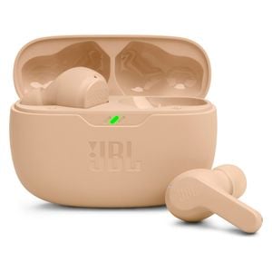 JBL Wave Beam Wireless earbuds - Up to 32 hours of battery life with fast charging - Hands-free calls with voice recognition - Beige