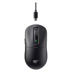 ماوس ألعاب هافيت - مدى لاسلكي يصل إلى 10 أمتار - سعة البطارية: 600 مللي أمبير - إعدادات DPI قابلة للتعديل -  أسود