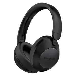  سماعة بلوتوث حول الاذن راف بور - بطارية بحجم 500 مللي امبير - الغاء الضوضاء - اسود 