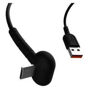  كيبل فيدفي - يو اس بي اي  إلى يو اس بي سي  - شحن سريع مع حامل مدمج - 2.4 أمبير كحد أقصى - 1.2 متر - أسود 