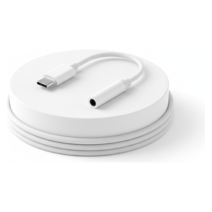  SIKENAI - USB-C to Headphone Jack Adapter 3.5mm - Twisted/braided wire - White 