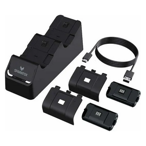  قاعدة شحن مزدوجة سبارك فوكس - لأجهزة إكس بوكس ​​سيريز إكس/إس - مصباح ليد تعرض حالة الشحن - أسود 