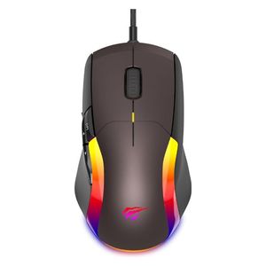 Havit Wired Gaming Mouse - High-precision tracking for accurate gameplay - Customizable DPI settings for personalized control - Brown