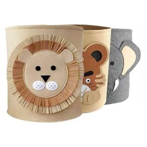  سلة تخزين العاب للاطفال على شكل اسد - بني فاتح 