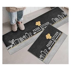  Kitchen Absorbent Matt Set - Carbon Black 