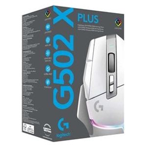 ماوس لوجيتك لاسلكي - G502 X Plus - بطارية تعمل لمدة 140 ساعة - اضاءة RGB - ابيض