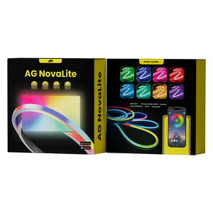  شريط إضاءة خلفية للتلفاز اري غيمينغ Novalite - ار جي بي نابض - طول 5 متر - تزامن مع الشاشة - سطوع وألوان قابلة للتخصيص 