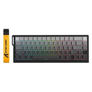  Attack Shark X68 Pro Gaming Keyboard - Wireless - Customizable RGB Lighting - Black 