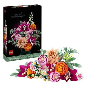 LEGO 10342 Botanical Pretty Pink Flower Bouquet - Adjustable stems for creating personalized arrangements - Contains 749 pieces