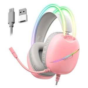 ONIKUMA X33 - Wired Headphone Over Ear - RGB - 2.2m - Pink