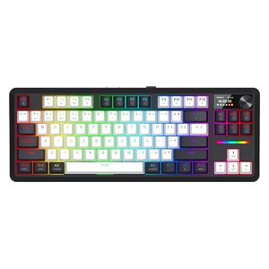 لوحة مفاتيح لاسلكية ريدراجون - Wildslash K746WB Pro - بطارية بحجم 4000 مللي امبير - اضاءة RGB - اسود
