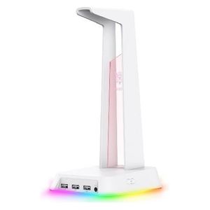 Onikuma ST-2 Gaming Headset Stand - RGB Lighting - 3 Ports - White