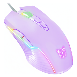  Onikuma CW905 Gaming Mouse - Wired - 7 Buttons - Customizable RGB Lighting - 1.5m - Purple 