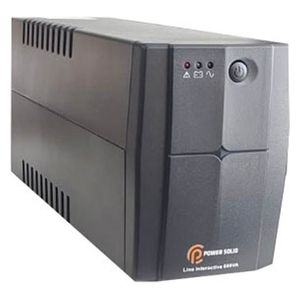 Power Solids Protection Device - Line-Interactive - 600VA/360W Capacity - Built-in AVR Voltage Regulator - 12V/7AH Battery - Voltage Fluctuation Protection - Black