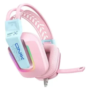 ONIKUMA X13  - Wired Headphone Over Ear - 2.2m - RGB - Pink