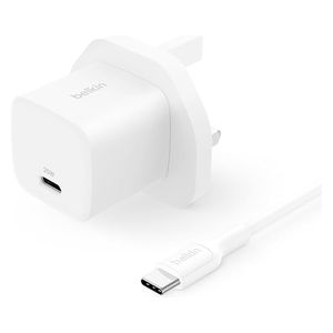  شاحن جداري بلكن - 25 واط - يو اس بي سي - ابيض 