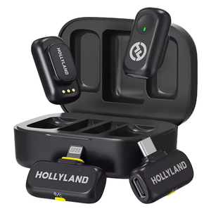  مايكروفون هوليلاند لاسلكي - بطارية تعمل لمدة 54 ساعة عند التبديل بين الإرسال - اسود 