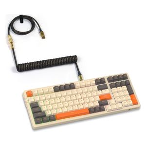 كيبورد ميكانيكي أتاك شارك K98 - إضاءة ار جي بي - كيبل Coiled احترافي - غطاء مغناطيسي