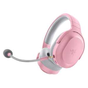  سماعة حول الاذن رازرBarracuda X لاسلكية للألعاب - ميكروفون قابل للفصل - بطارية 50 ساعة - منفذ يو اس بي سي - وردي 