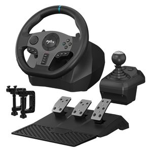  عجلة سباق الألعاب بي اكس ان V9 - عجلة قيادة ذكية ثنائية الوضع - دعم واسع لألعاب السباق - أسود 