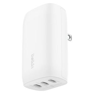  شاحن جداري بلكن  ثلاثي المنافذ - 67 واط - يو اس بي سي - يدعم PPS - ابيض 