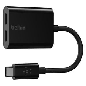Belkin 2-in-1 USB-C to USB-C Audio Adapter - 60W Charging - High-Quality Sound and Fast Charging - Black