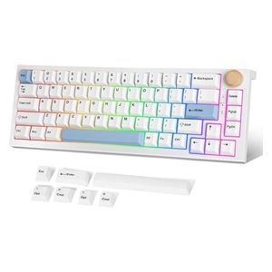 Fantech MAXFIT67 Mechanical Keyboard - RGB Lighting - Compact Design - White