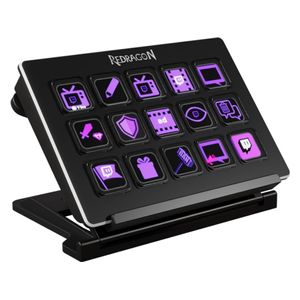 لوحة تحكم البث ريدراجون ار جي بي - 15 مفتاح LCD - أسود