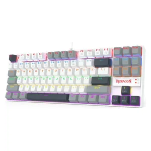 كيبورد سلكي ريدراجون - Kumara K552WGL - بطول 1.8 متر - اضاءة RGB - ابيض