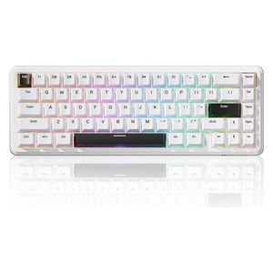 Attack Shark X65 Mechanical Gaming Keyboard - Wired - 67 Keys - RGB Backlighting - White