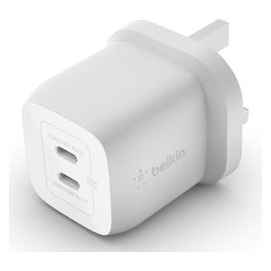  شاحن جداري بلكن - ثنائي المنافذ 45W - أبيض 