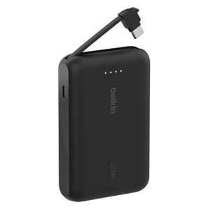  Belkin B01 Power Bank - Built-in USB-C Cable - 20W - 10,000mAh - Black 