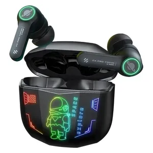  سماعات أذن لاسلكية للألعاب اونيكوما T36 RGB - بلوتوث 5.0، اقتران سريع واتصال لاسلكي مستقر - علبة شحن RGB - أسود 