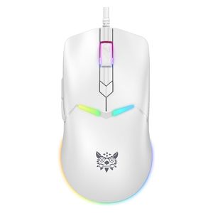  ONIKUMA CW929 Gaming Mouse - Wired - 1.6m - RGB Lighting - 7 Programmable Buttons - White 