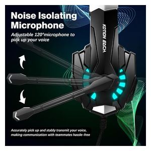 سماعة للألعاب مع ميكرفون كوشون ايش - G9000PRO - اضاءة RGB - اوكس 3.5 - اسود