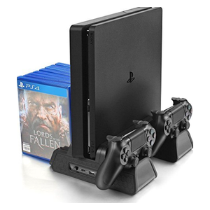  Dobe multifunction cooling and charging stand for PlayStation 4 console - USB - Black 