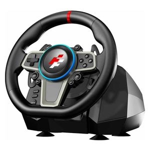  Flash Fire F119 Buddh Mini - Racing Wheel Set Gaming Racing Wheel Steering Wheel With Pedal for PC, PS3, PS4, Xbox One, Xbox Series X/S, Nintendo Switch - Black 