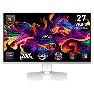 شاشة حاسبة ام اس اي 27-انج - سرعة الاستجابة 0.03 ملي ثانية - 280 هرتز - QD-OLED  - ابيض