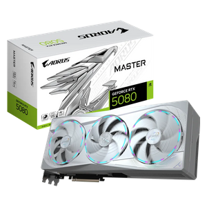  بطاقة رسومات كيكابايت - GV N5080AORUSM ICE - بحجم 16 كيكابايت - GeForce RTX 5080 - اضاءة RGB - ابيض 