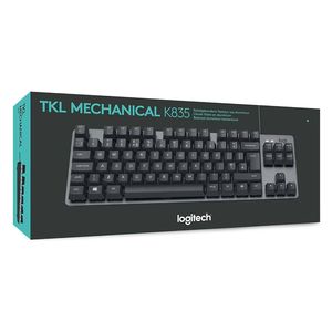  Logitech K835 TKL Wired Mechanical Keyboard - Aluminum Housing - Red Switches - German QWERTZ Layout - Gray 