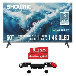  Shownic 50 Inch TS 50AUHGQ - 4K - QLED - 120Hz - Google TV + TV Stand 