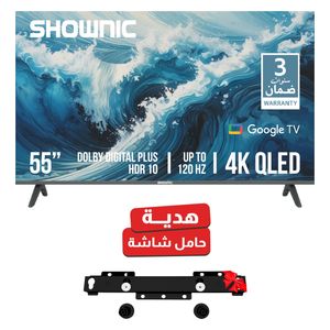  Shownic - 55 Inch TS 55AUHGQ - 4K - QLED - 120 Hz - Google TV + TV Stand 