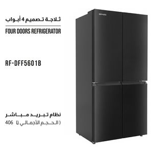  Shownic RF-DFF5601B - Four Doors Refrigerator - 14 ft - Black Glass 