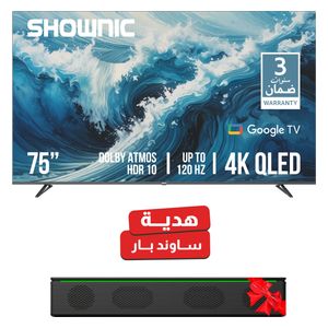  Shownic 65 Inch TS 75AUHGQ - 4K - QLED - 120Hz - Android 14 - Google TV + Sound Bar 