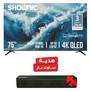  Shownic 65 Inch TS 75AUHGQ - 4K - QLED - 120Hz - Android 14 - Google TV + Sound Bar 